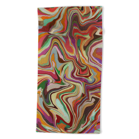 Alisa Galitsyna Colorful Liquid Swirl Beach Towel