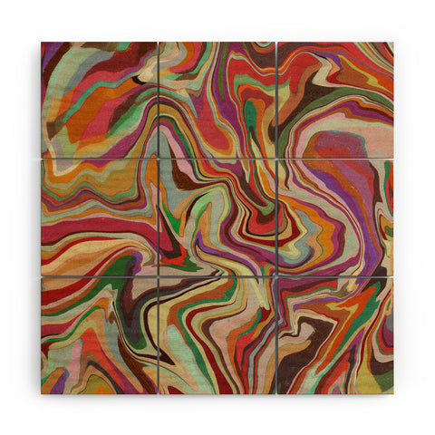 Alisa Galitsyna Colorful Liquid Swirl Wood Wall Mural