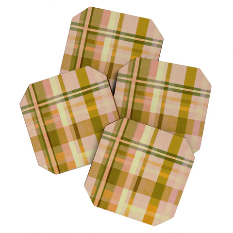Alisa Galitsyna Colorful Plaid I Coaster Set