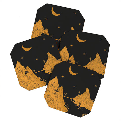 Alisa Galitsyna Desert night landscape Coaster Set