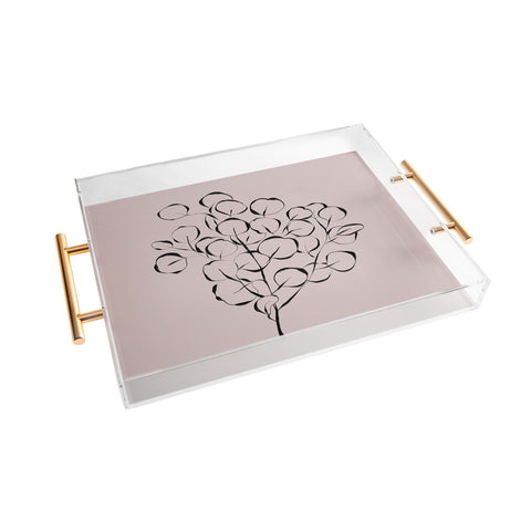 Alisa Galitsyna Elegant Eucalyptus Branch Acrylic Tray
