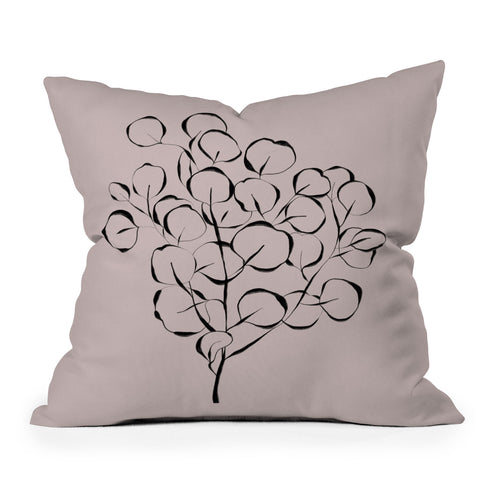 Alisa Galitsyna Elegant Eucalyptus Branch Outdoor Throw Pillow
