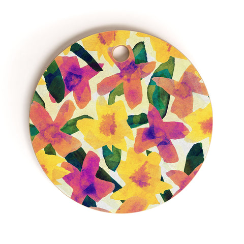 Alisa Galitsyna Fall Watercolor Garden Cutting Board Round