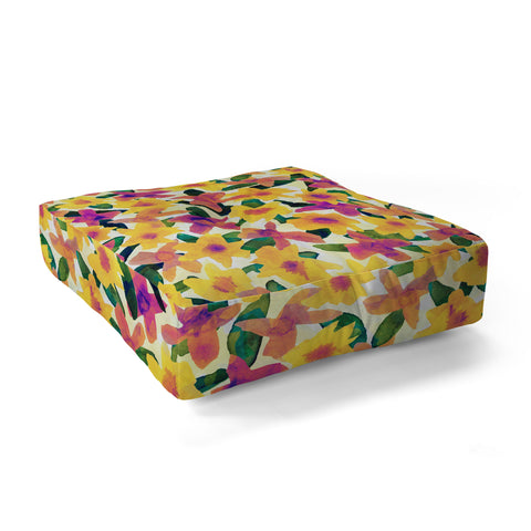 Alisa Galitsyna Fall Watercolor Garden Floor Pillow Square