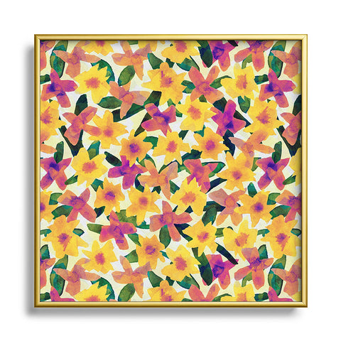 Alisa Galitsyna Fall Watercolor Garden Square Metal Framed Art Print