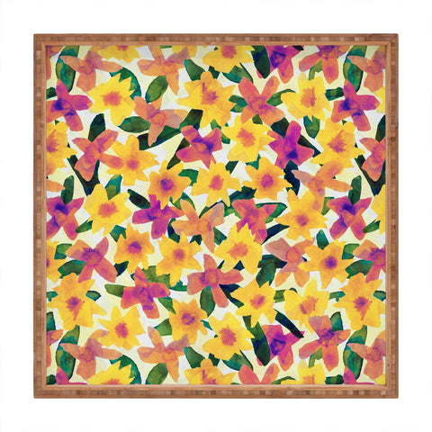Alisa Galitsyna Fall Watercolor Garden Square Tray