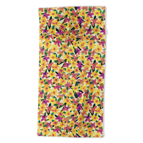 Alisa Galitsyna Fall Watercolor Garden Beach Towel