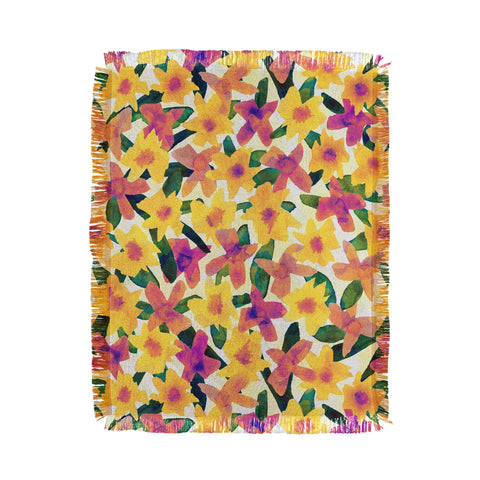 Alisa Galitsyna Fall Watercolor Garden Throw Blanket