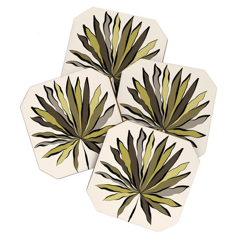 Alisa Galitsyna Fan Palm Leaf Coaster Set