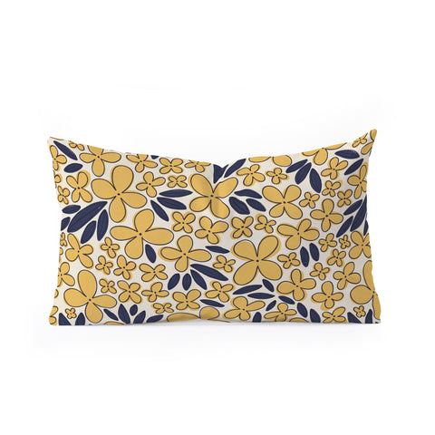 Alisa Galitsyna Four leaf Flower Pattern Oblong Throw Pillow