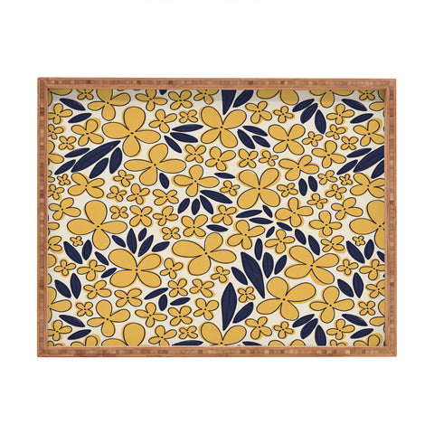 Alisa Galitsyna Four leaf Flower Pattern Rectangular Tray
