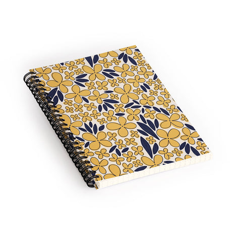Alisa Galitsyna Four leaf Flower Pattern Spiral Notebook
