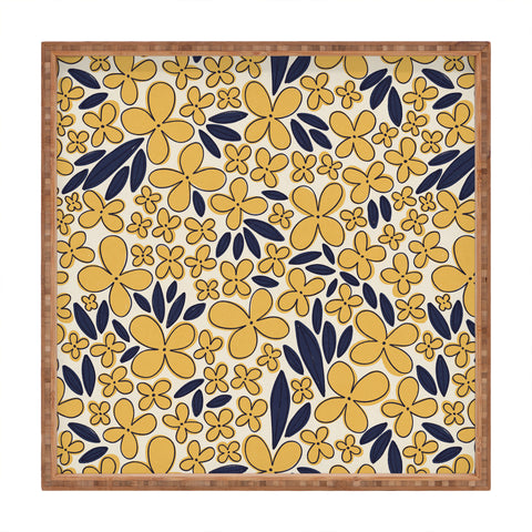 Alisa Galitsyna Four leaf Flower Pattern Square Tray