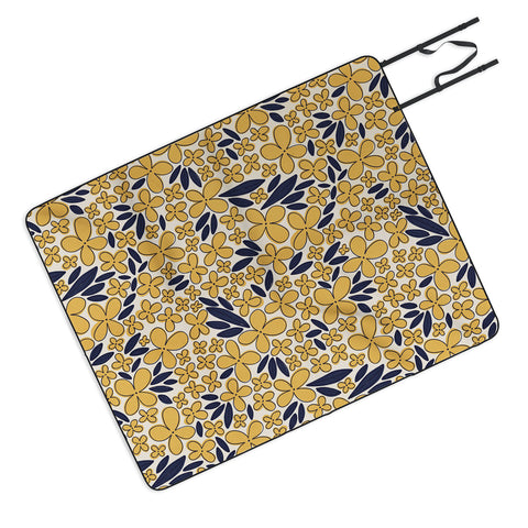 Alisa Galitsyna Four leaf Flower Pattern Picnic Blanket