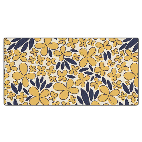 Alisa Galitsyna Four leaf Flower Pattern Desk Mat