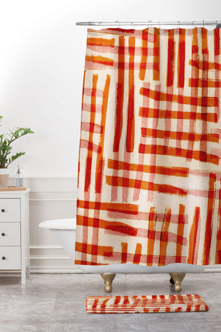 Alisa Galitsyna Geometric Dance 2 Shower Curtain And Mat