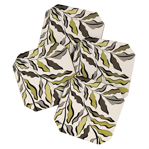 Alisa Galitsyna Green Leaves 2 Coaster Set