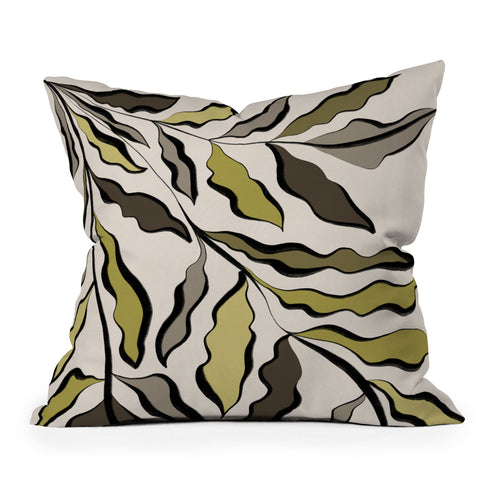 Alisa Galitsyna Green Leaves 2 Outdoor Throw Pillow