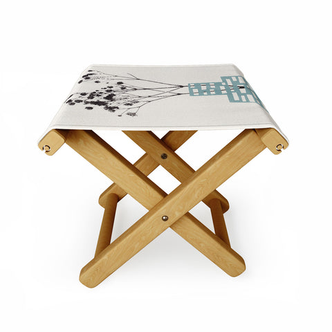 Alisa Galitsyna Gypsophila in a Blue Vase Folding Stool