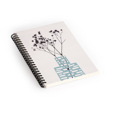 Alisa Galitsyna Gypsophila in a Blue Vase Spiral Notebook