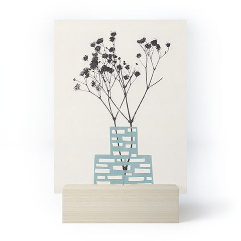 Alisa Galitsyna Gypsophila in a Blue Vase Mini Art Print