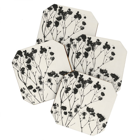 Alisa Galitsyna Gypsophila in a Brown Vase Coaster Set