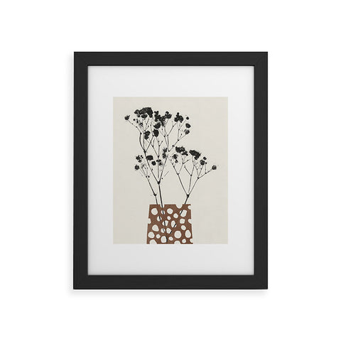 Alisa Galitsyna Gypsophila in a Brown Vase Framed Art Print