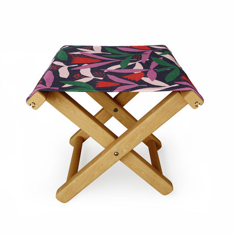 Alisa Galitsyna Hand Drawn Florals 2 Folding Stool