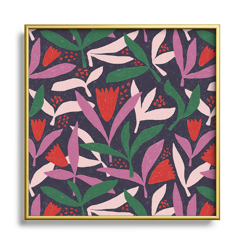 Alisa Galitsyna Hand Drawn Florals 2 Square Metal Framed Art Print