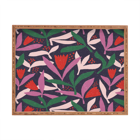 Alisa Galitsyna Hand Drawn Florals 2 Rectangular Tray