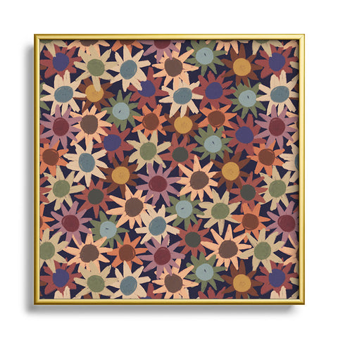 Alisa Galitsyna Hand Drawn Florals 6 Square Metal Framed Art Print