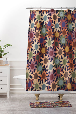 Alisa Galitsyna Hand Drawn Florals 6 Shower Curtain And Mat