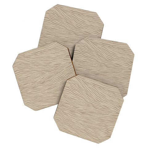 Alisa Galitsyna Irregular Lines Brown on Beige Coaster Set