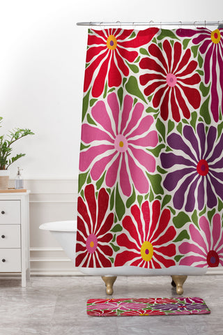 Alisa Galitsyna Lazy Florals 3 Shower Curtain And Mat