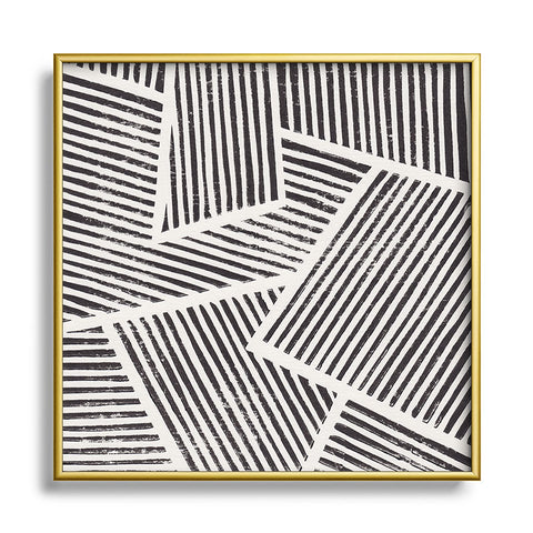 Alisa Galitsyna Linocut Abstract 6 Square Metal Framed Art Print