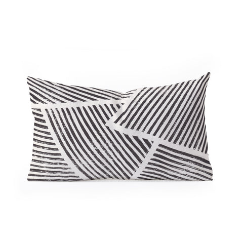 Alisa Galitsyna Linocut Abstract 6 Oblong Throw Pillow