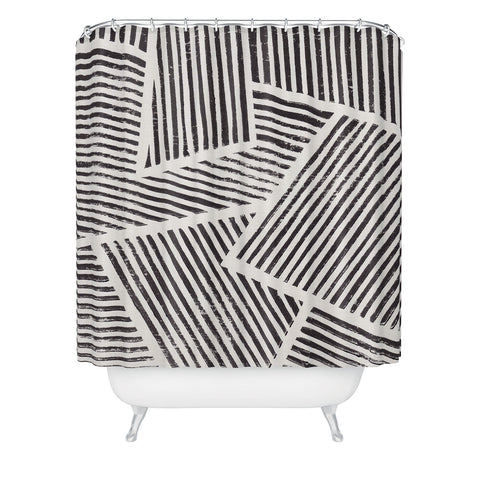 Alisa Galitsyna Linocut Abstract 6 Shower Curtain