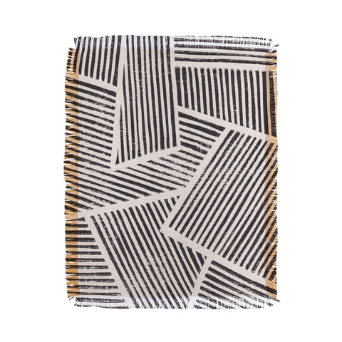 Alisa Galitsyna Linocut Abstract 6 Throw Blanket