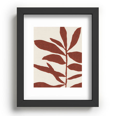 Alisa Galitsyna Linocut Branch 3 Saffron Red Recessed Framing Rectangle