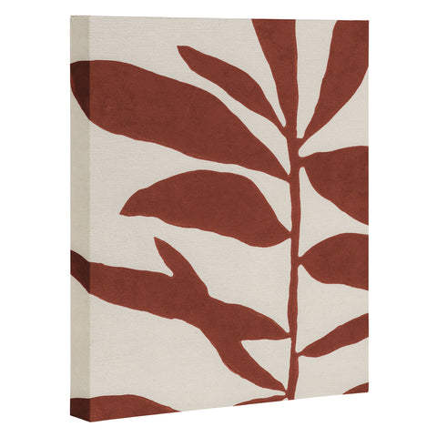 Alisa Galitsyna Linocut Branch 3 Saffron Red Art Canvas