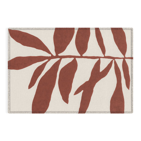 Alisa Galitsyna Linocut Branch 3 Saffron Red Outdoor Rug