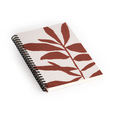Alisa Galitsyna Linocut Branch 3 Saffron Red Spiral Notebook