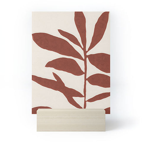 Alisa Galitsyna Linocut Branch 3 Saffron Red Mini Art Print