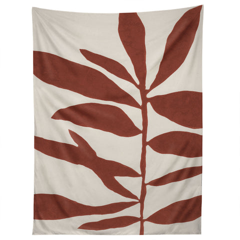 Alisa Galitsyna Linocut Branch 3 Saffron Red Tapestry