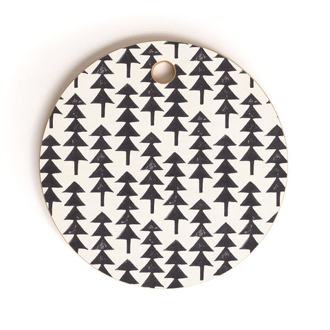 Alisa Galitsyna Linocut Forest Cutting Board Round