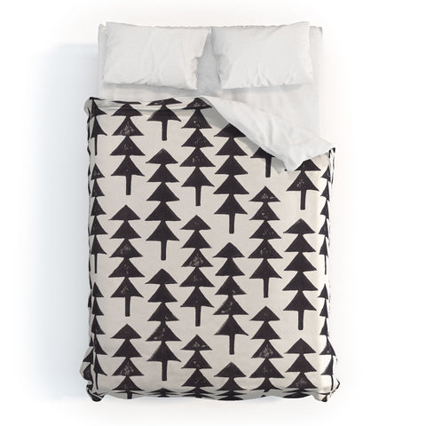 Alisa Galitsyna Linocut Forest Duvet Cover