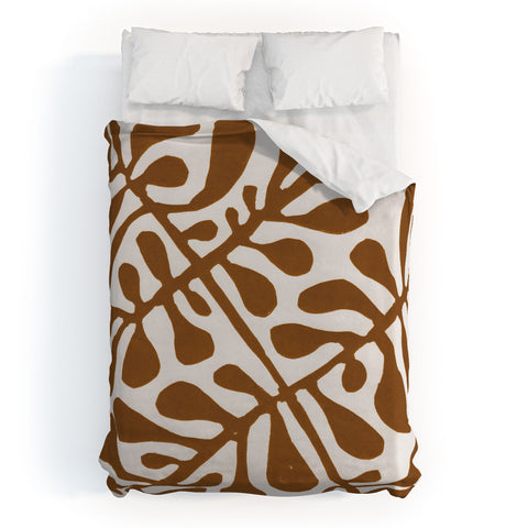 Alisa Galitsyna Linocut Plant 2 Duvet Cover