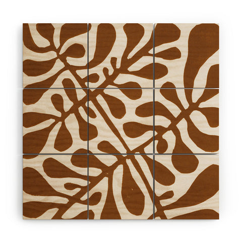 Alisa Galitsyna Linocut Plant 2 Wood Wall Mural