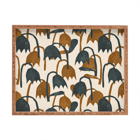 Alisa Galitsyna Linocut Tulip Pattern 1 Rectangular Tray