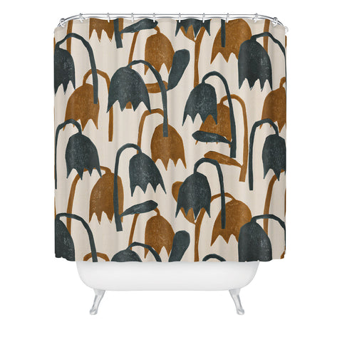 Alisa Galitsyna Linocut Tulip Pattern 1 Shower Curtain